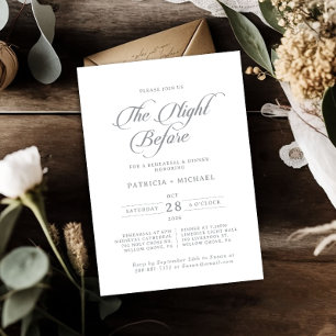 Formal Simple Night Before Rehearsal Dinner Invitation