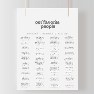 Formal Simple Printable Seating Chart