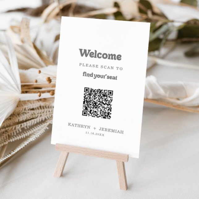 Formal Simple QR Code Seating Chart Foam Board (Creator Uploaded)
