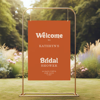 Formal Simple Terracotta Bridal Shower Welcome  Poster