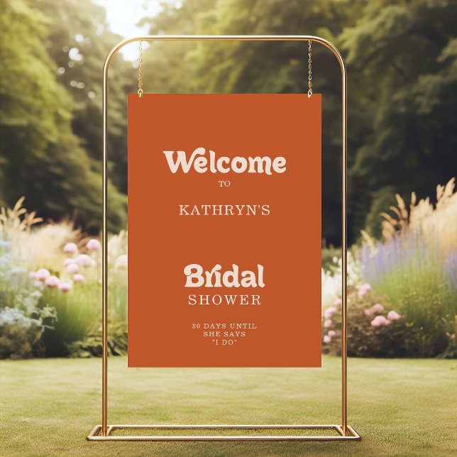 Formal Simple Terracotta Bridal Shower Welcome  Poster (Creator Uploaded)