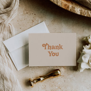 Formal Simple Terracotta Flat Wedding Thank You Card