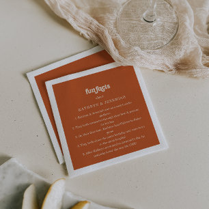 Formal Simple Terracotta Trivia Fun Facts Wedding Napkins