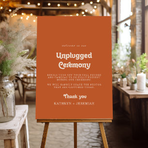 Formal Simple Terracotta Unplugged Ceremony Sign