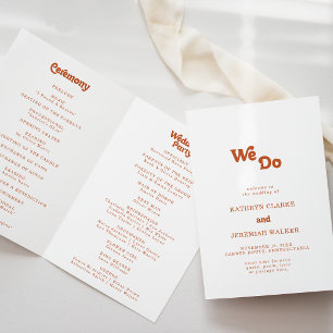 Formal Simple Terracotta We Do Folded Wedding Program