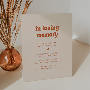 Formal Simple Terracotta Wedding In Loving Memory Pedestal Sign