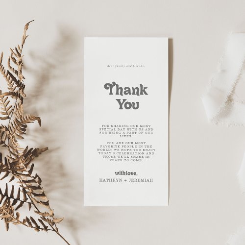 Formal Simple Thank You Place Card