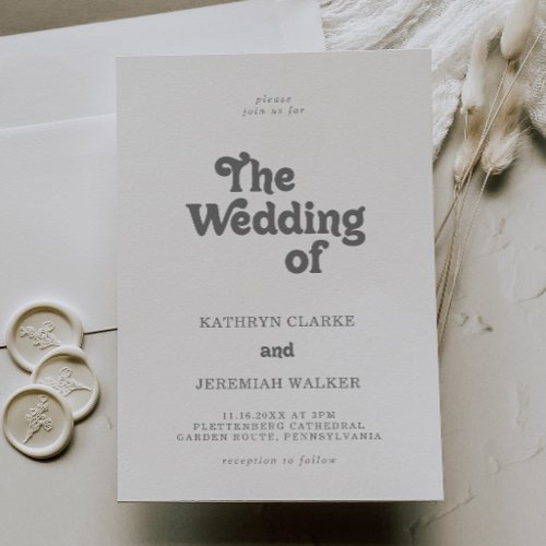 Formal Simple The Wedding Of Invitation