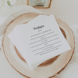 Formal Simple Trivia Fun Facts Wedding Napkins