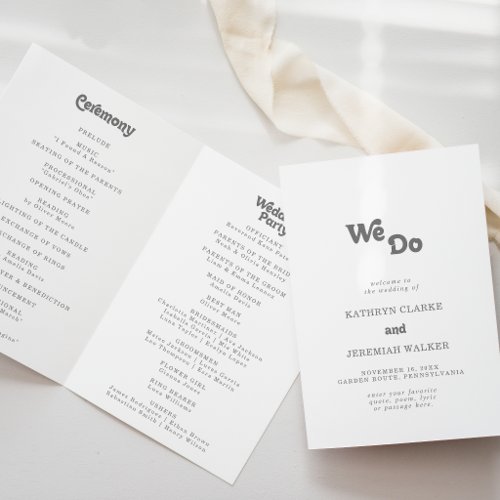 Formal Simple We Do Folded Wedding Program
