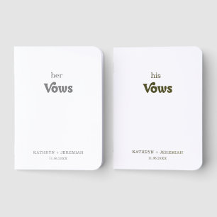 Formal Simple Wedding  Foil Vow Books