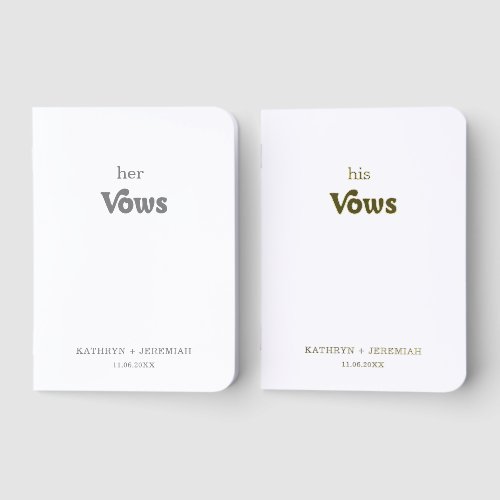 Formal Simple Wedding  Foil Vow Books