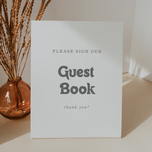 Formal Simple Wedding Guest Book Pedestal Sign