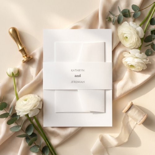 Formal Simple Wedding Invitation Belly Band