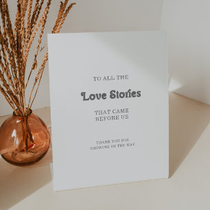 Formal Simple Wedding Love Stories  Pedestal Sign