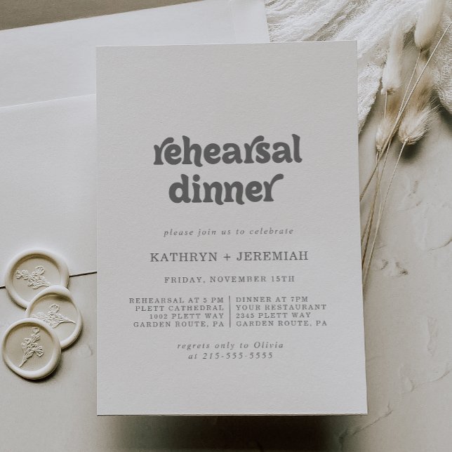 Formal Simple Wedding Rehearsal Dinner Invitation (Creator Uploaded)