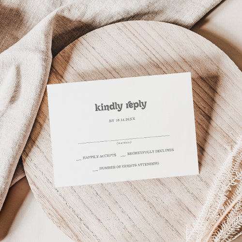 Formal Simple Wedding RSVP Card