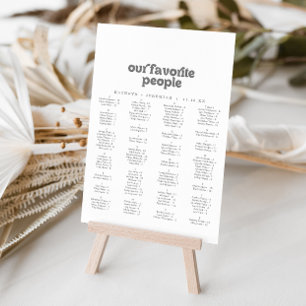 Formal Simple Wedding Seating Chart Foam Board