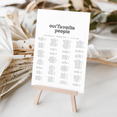 Formal Simple Wedding Seating Chart Foam Board