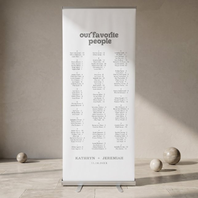 Formal Simple Wedding Seating Chart Retractable Banner (Creator Uploaded)