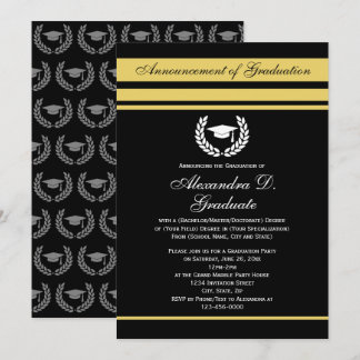 Formal Stripes College High School Graduation Invitation