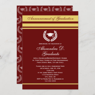 Formal Stripes College High School Graduation Invitation