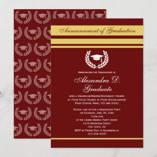 Formal Stripes College High School Graduation Invitation