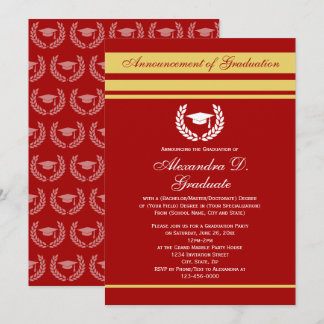 Formal Stripes College High School Graduation Invitation