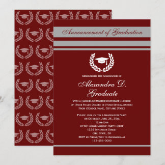 Formal Stripes College High School Graduation Invitation