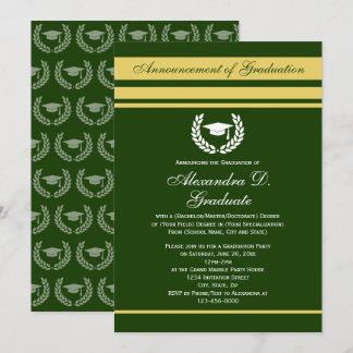 Formal Stripes College High School Graduation Invitation