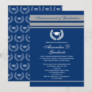 Formal Stripes College High School Graduation Invitation