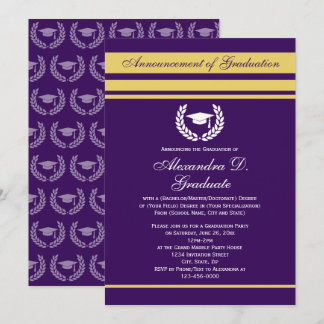 Formal Stripes College High School Graduation Invitation