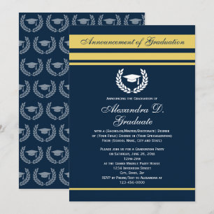 Formal Stripes Logo College University Graduation Invitation