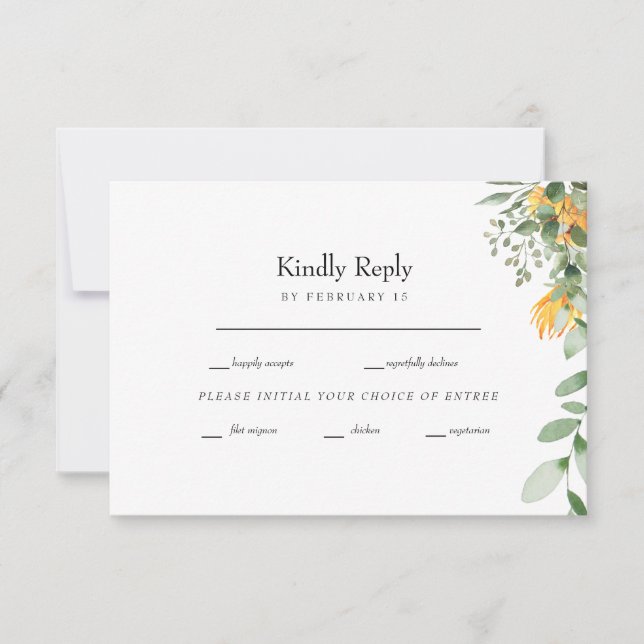 Formal Sunflower Wedding RSVP (Front)
