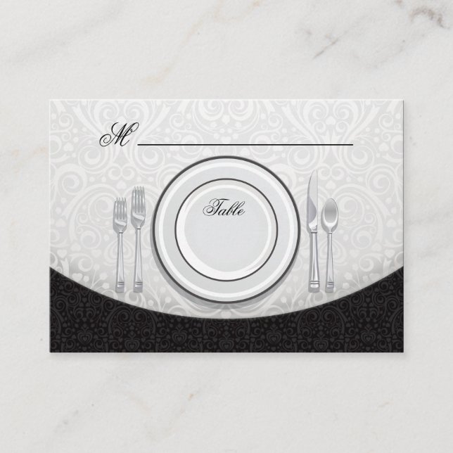 Formal Table Seating Place Card (Front)