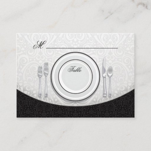 Customizable Formal Table Seating Place Card Business Card Template