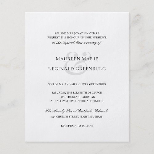 Formal Traditional Budget Wedding Invitation Flyer