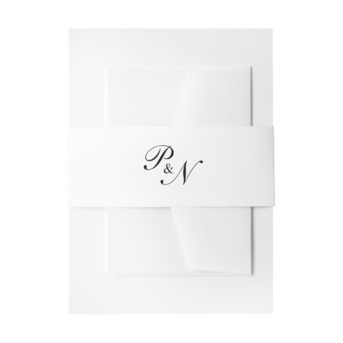 Formal Traditional Monogram Elegant Wedding Invitation Belly Band