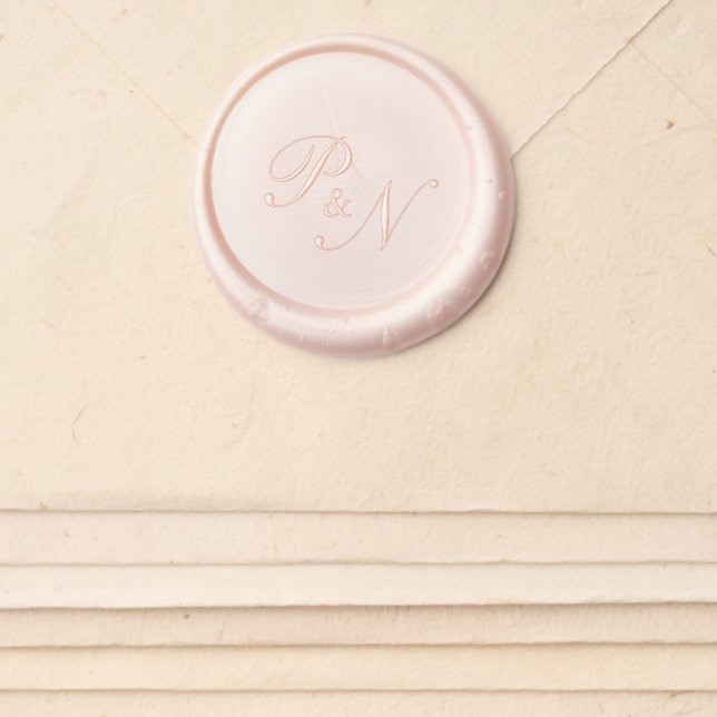 Formal Traditional Monogram Elegant Wedding Wax Seal Sticker (Front)