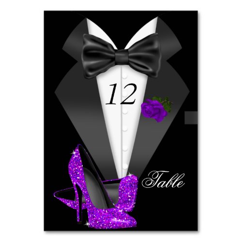 Formal Tuxedo Black Pur Heels Table Number Seating