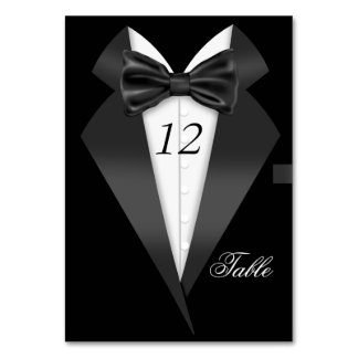 Formal Tuxedo Black Table Number Seating Place