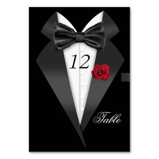 Formal Tuxedo Black Table Number Seating Place 2