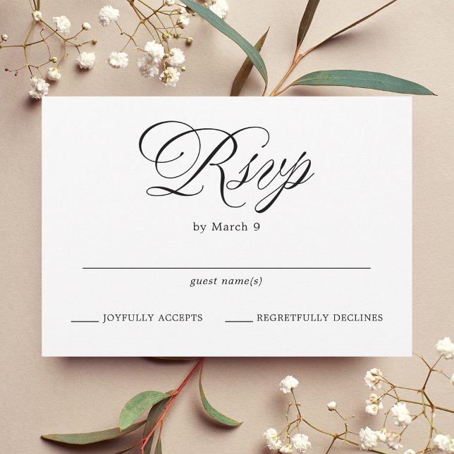 Formal Typography Wedding RSVP Card (Creator Uploaded)