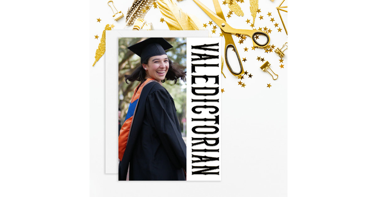 FORMAL VALEDICTORIAN Photo Graduation Announcement Zazzle
