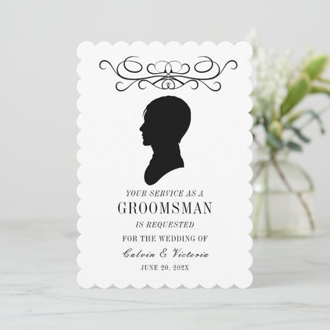 Formal Victorian Groomsman Invitation (Standing Front)