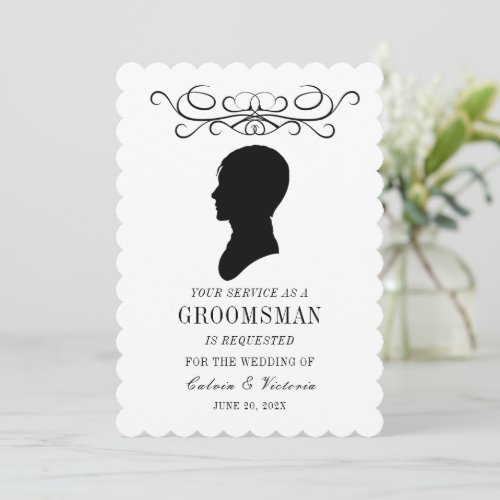 Formal Victorian Groomsman Invitation