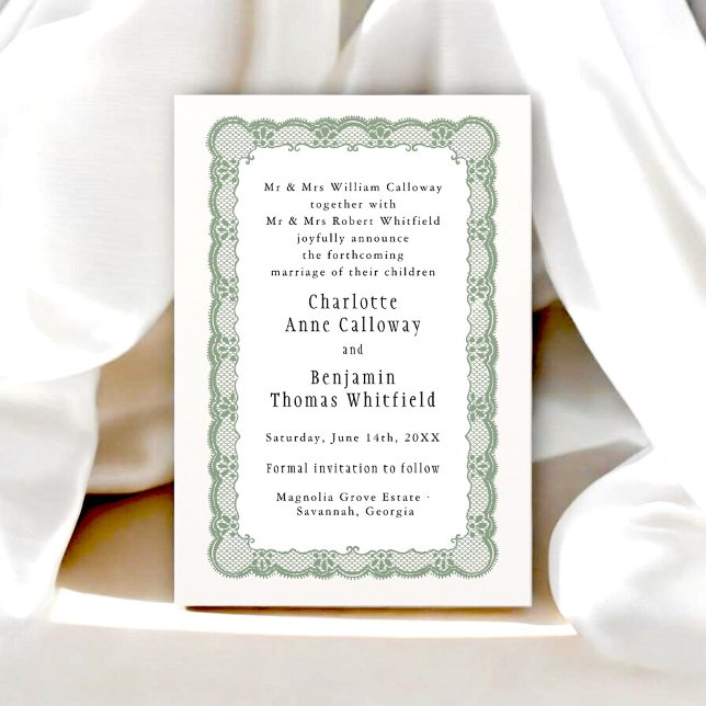 Formal Victorian Lace Save the Date Announcement (Creator Uploaded)