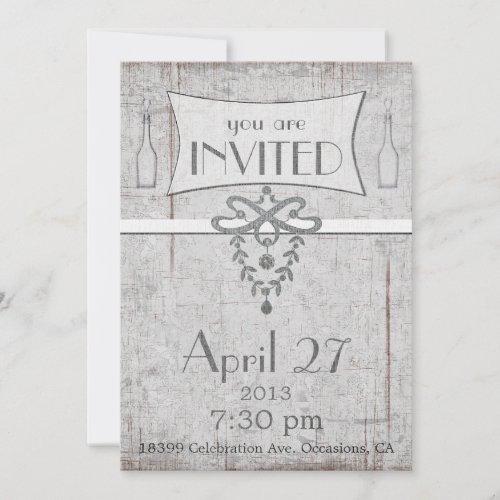 Formal Vintage Grunge Retirement Invitation