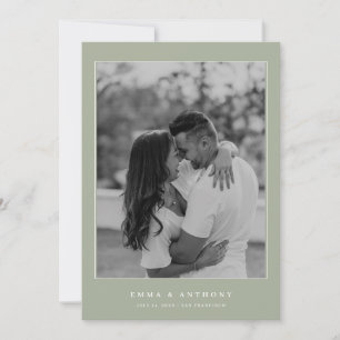 Formal Vintage Sage Green Monogram Wedding Save The Date