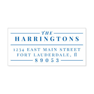 Formal Vintage Style Family Name Return Address Self-inking Stamp
